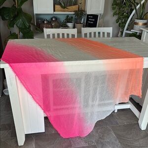 Neon/fluorescent large bathing suit wrap/cover linen tight material baby fringe